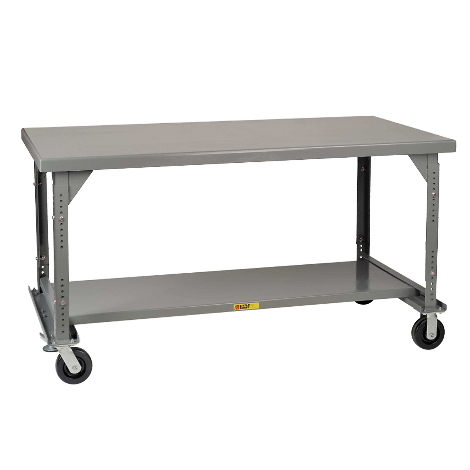 Little Giant Mobile Heavy-Duty Welded Workbench - 30in. x 36in., 3600 Lb. Capacity, Adjustable Height, Polyurethane Wheels, Model# WW3036-6PHFL-AH